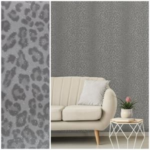 Wallpaper Glamorous Glitter Fur in Charcoal